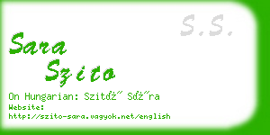 sara szito business card